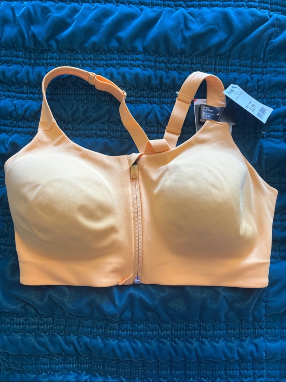 Marshalls Peach Front-Zip Padded Sports Bra